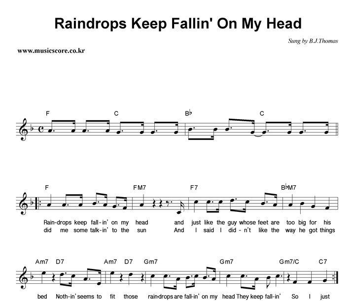 raindrops falling on my head raindrops falling on my head