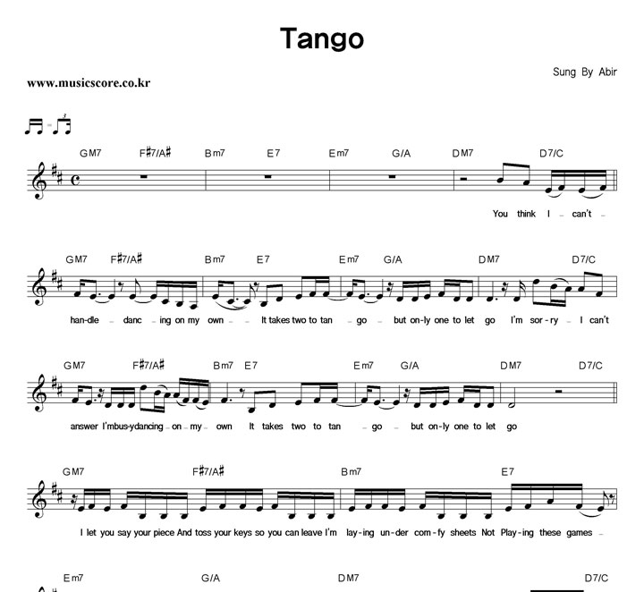 Abir Tango 악보