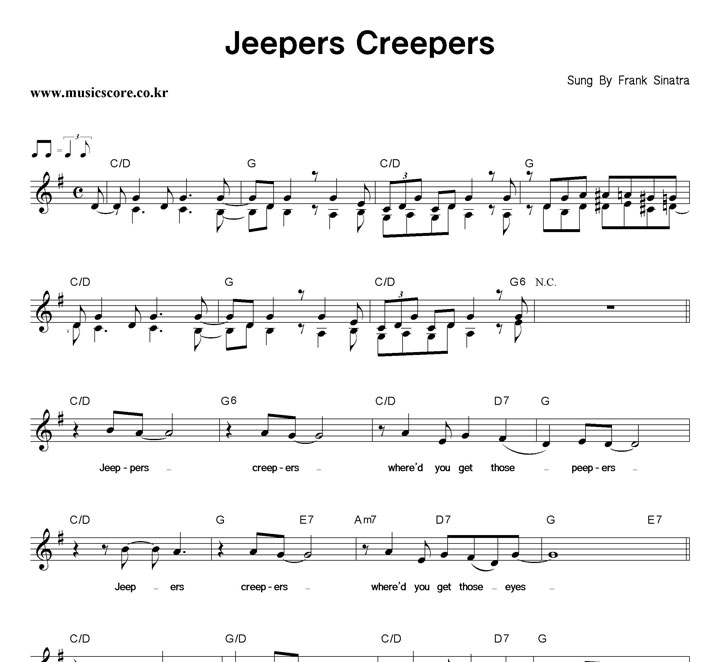 Frank Sinatra Jeepers Creepers 악보