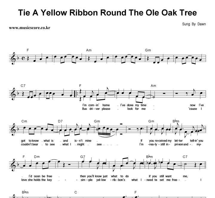 Dawn Tie A Yellow Ribbon Round The Ole Oak Tree Ǻ