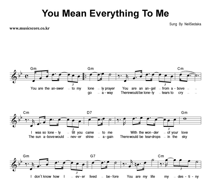 Neil Sedaka You Mean Everything To Me Ǻ