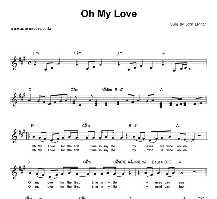 John Lennon Oh My Love Ǻ