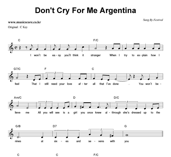 Festival Don't Cry For Me Argentina Ǻ