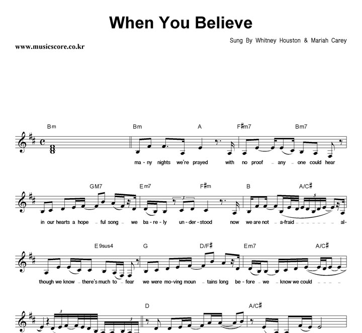 Mariah Carey & Whitney Houston When You Believe Ǻ