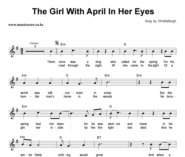 Chris De Burgh The Girl With April In Her Eyes Ǻ