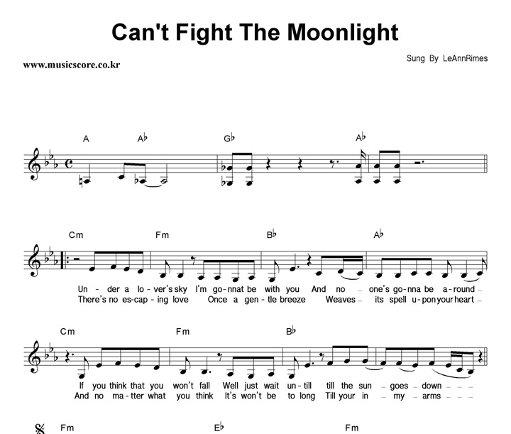 Le Ann Rimes Can't Fight The Moonlight Ǻ