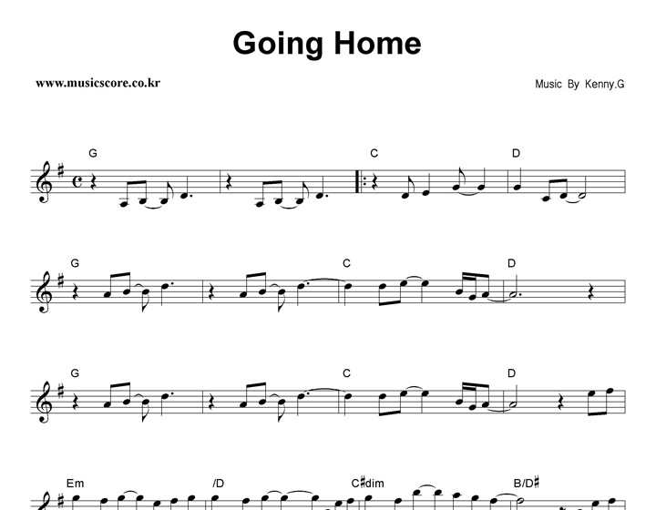 Kenny G Going Home 악보