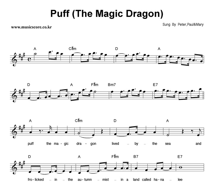 Peter,Paul & Mary Puff (The Magic Dragon) Ǻ