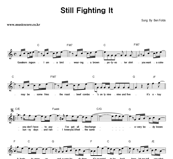 Ben Folds Still Fighting It Ǻ