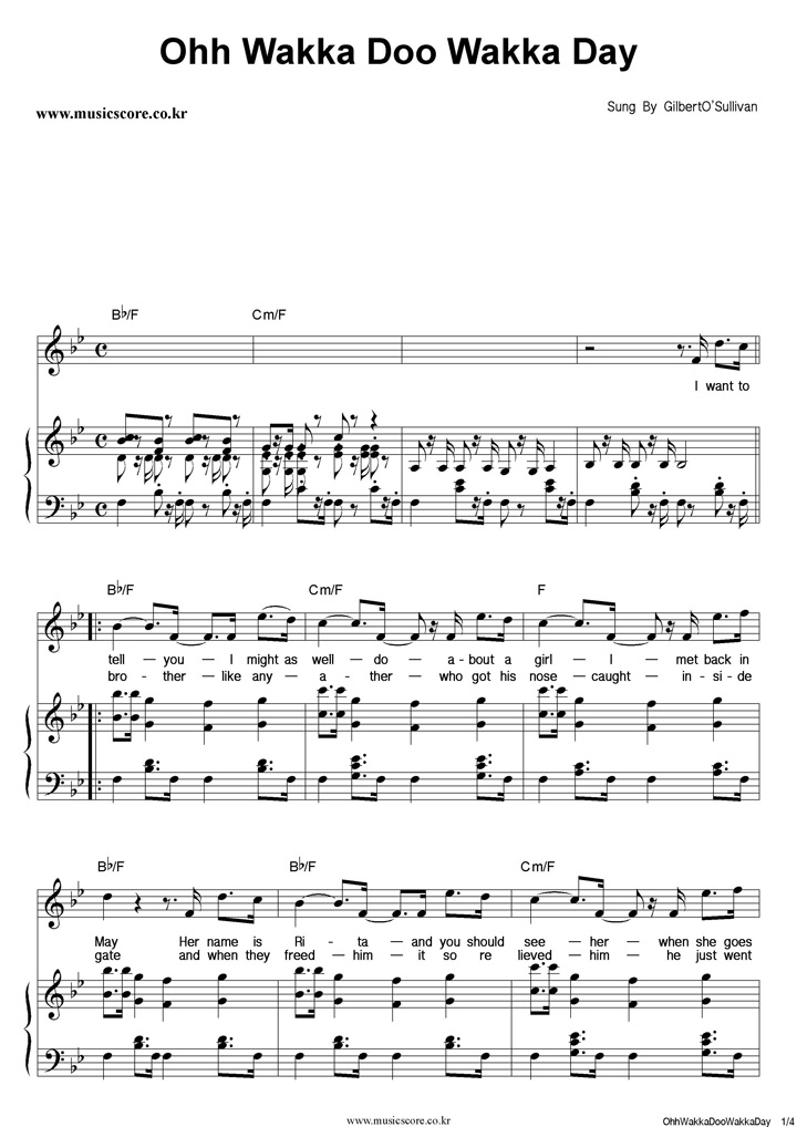 Gilbert O'Sullivan Ohh Wakka Doo Wakka Day �ǾƳ� �Ǻ�