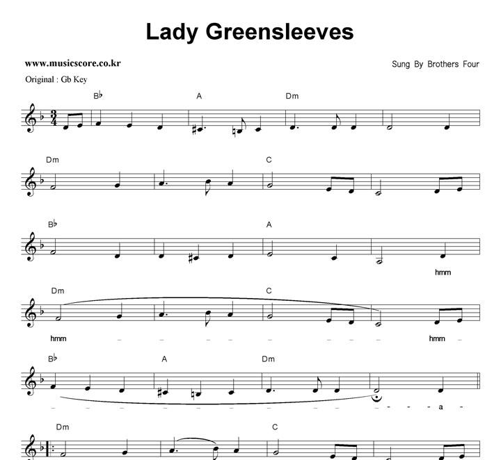 Brothers Four Lady Greensleeves  FŰ Ǻ