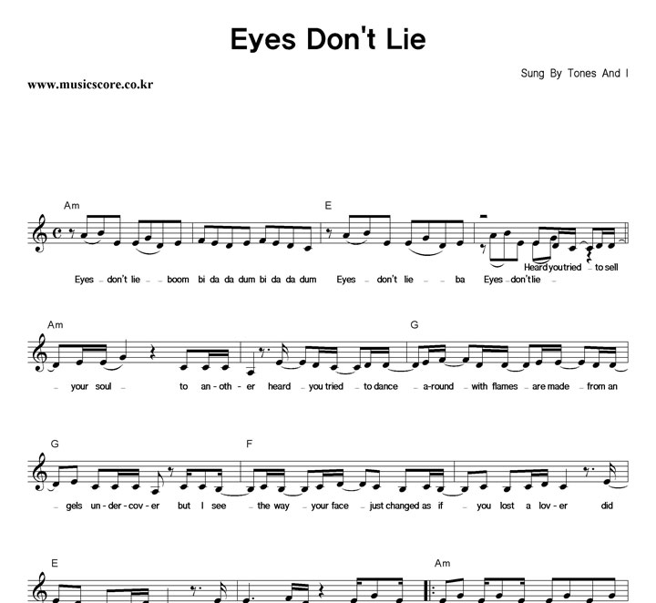 Tones And I Eyes Dont Lie Ǻ