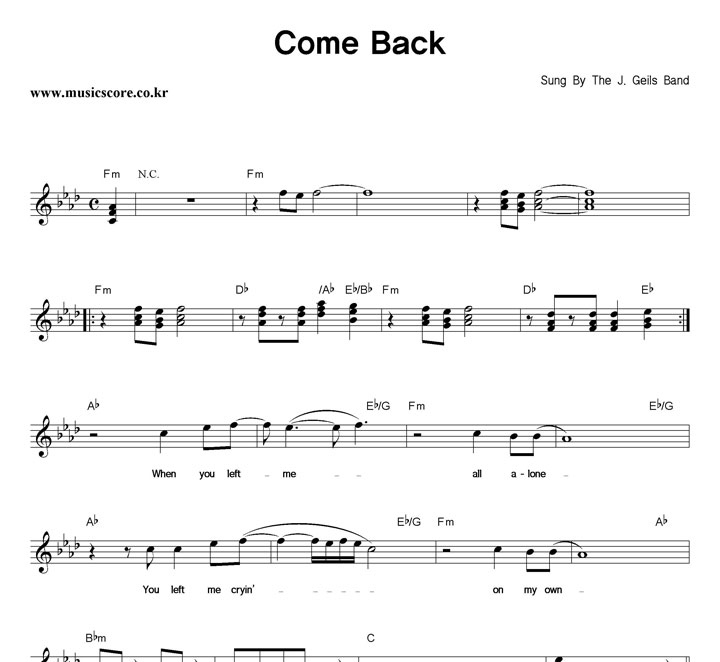 The J. Geils Band Come Back Ǻ
