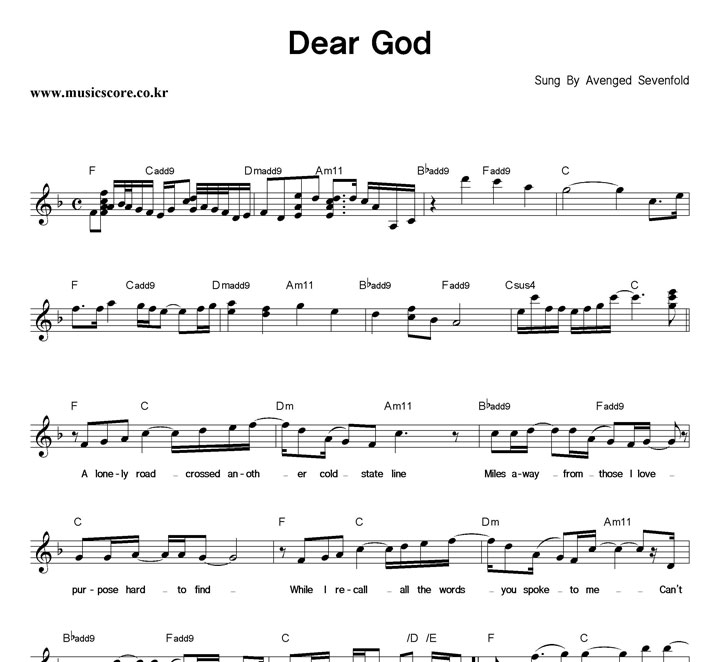 Avenged Sevenfold Dear God �Ǻ�