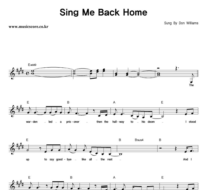 Don Williams Sing Me Back Home Ǻ