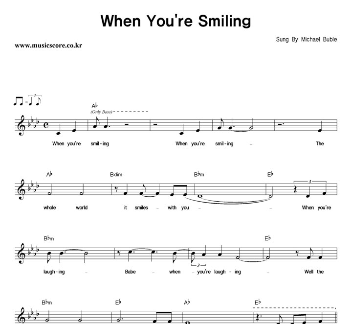 Michael Buble When You're Smiling 악보