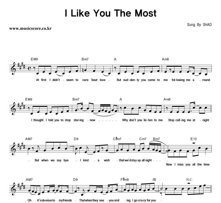 SHAD I Like You The Most Ǻ