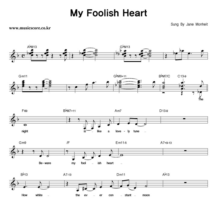 Jane Monheit My Foolish Heart Ǻ