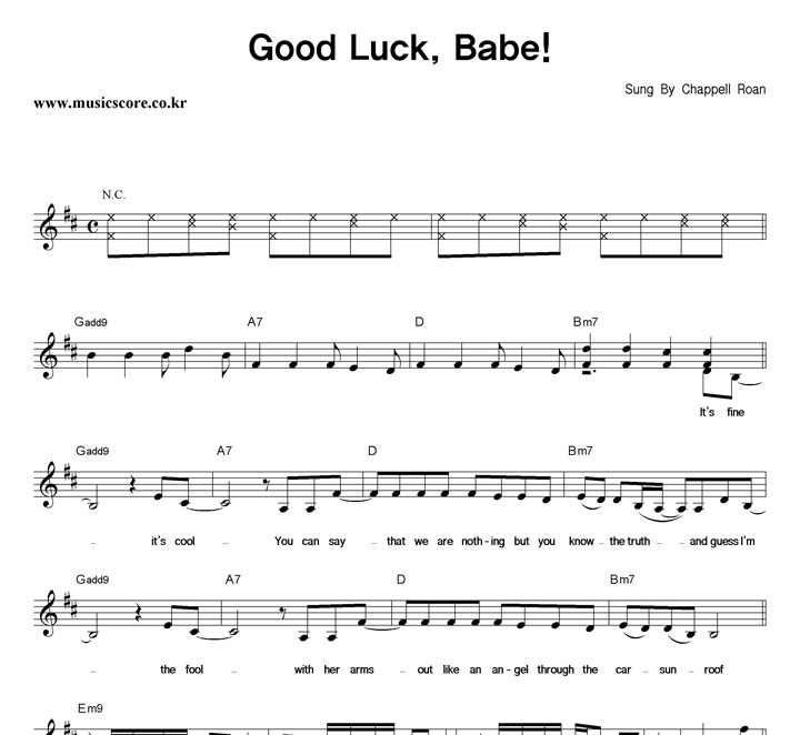 Chappell Roan Good Luck, Babe! 악보