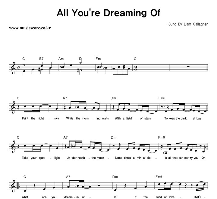 Liam Gallagher All You're Dreaming Of Ǻ