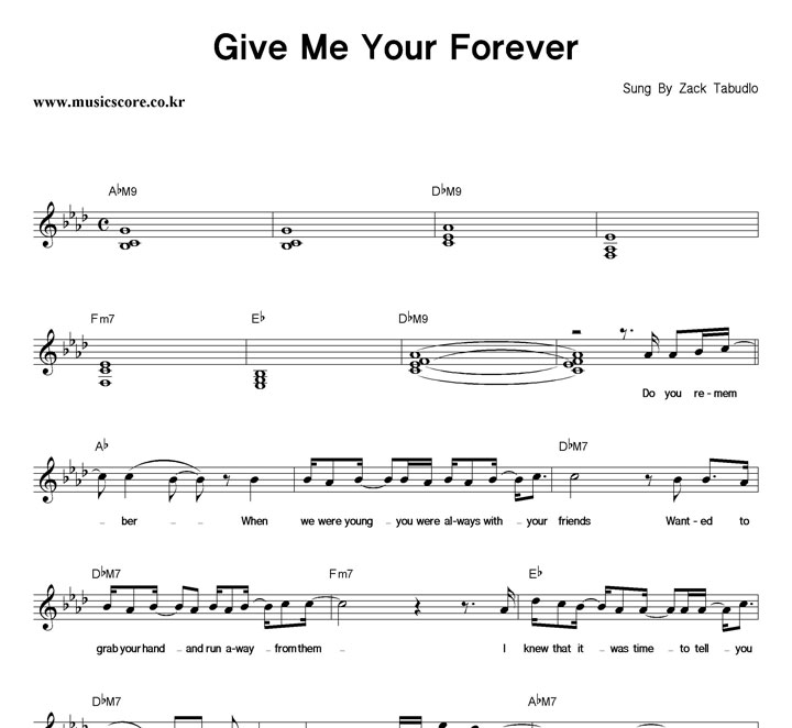 Zack Tabudlo Give Me Your Forever Ǻ