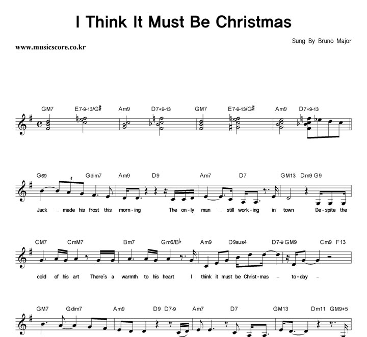 Bruno Major I Think It Must Be Christmas Ǻ