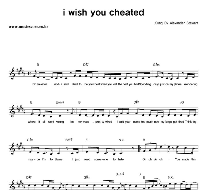 Alexander Stewart I Wish You Cheated Ǻ