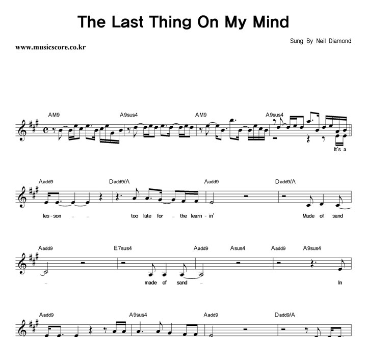 Neil Diamond The Last Thing On My Mind Ǻ