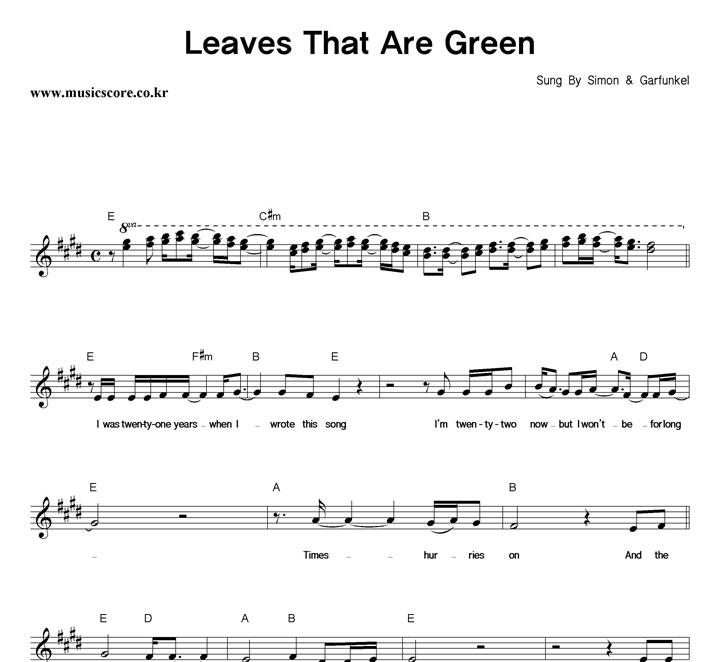 Simon & Garfunkel Leaves That Are Green Ǻ