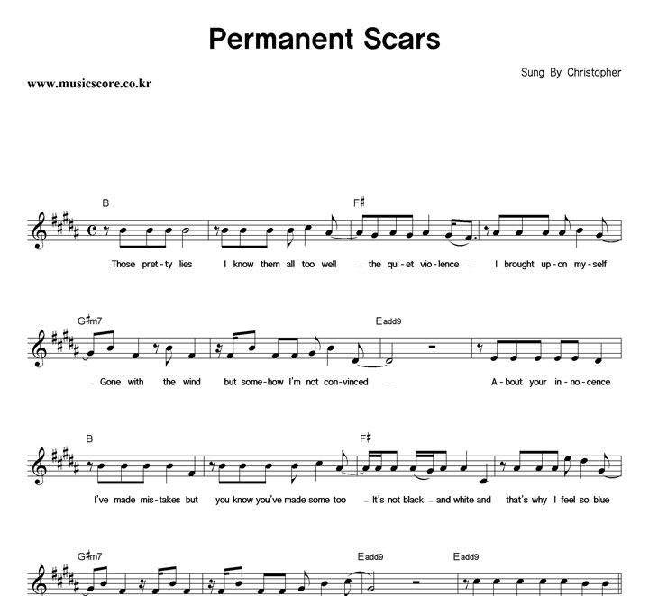 Christopher Permanent Scars Ǻ