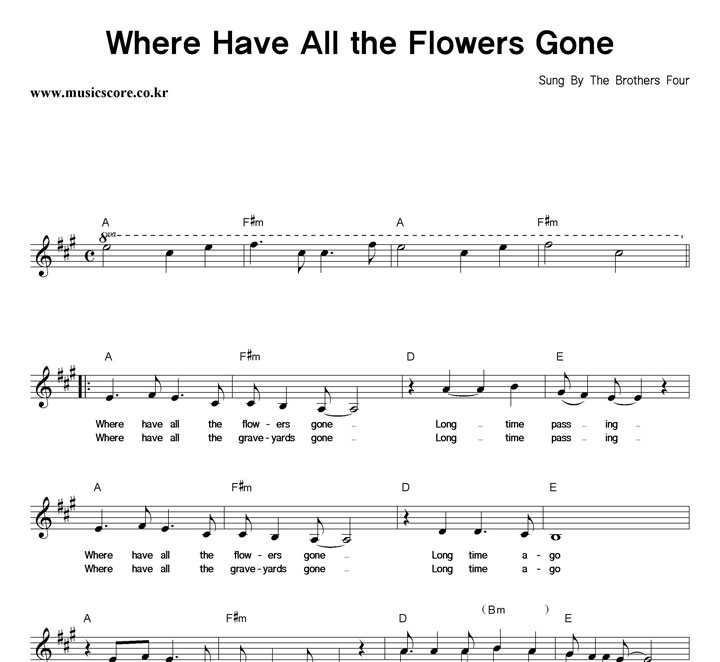 Brothers Four Where Have All The Flowers Gone Ǻ