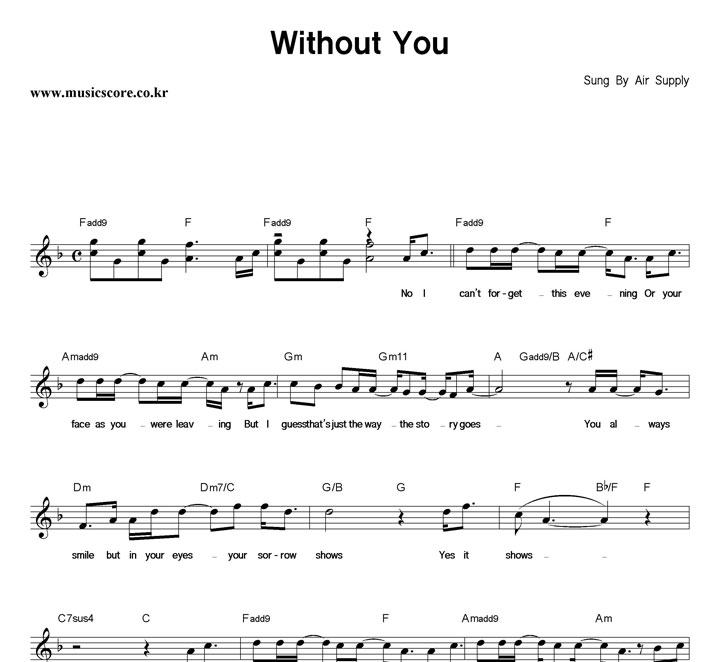 Air Supply Without You Ǻ