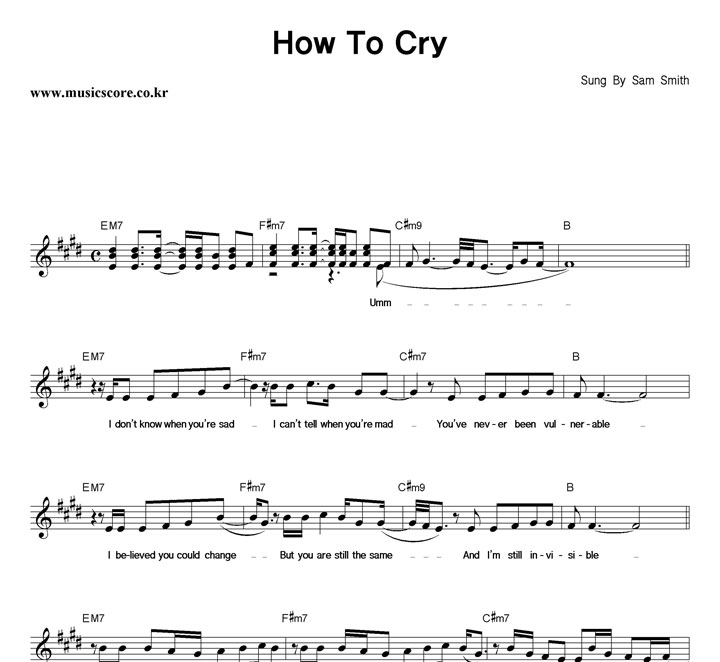 Sam Smith How To Cry Ǻ