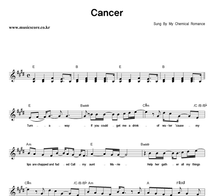 My Chemical Romance Cancer Ǻ