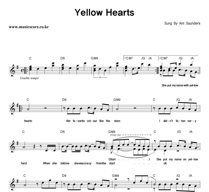 Ant Saunders Yellow Hearts Ǻ