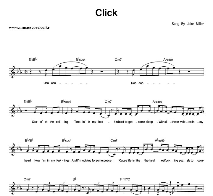 Jake Miller Click 악보