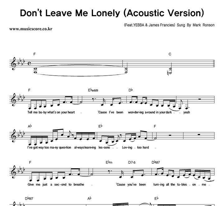 Mark Ronson Don't Leave Me Lonely (Acoustic Version) �Ǻ�