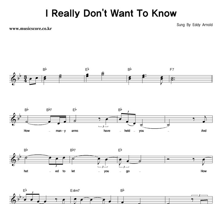 EddyArnold I Really Don't Want To Know Ǻ