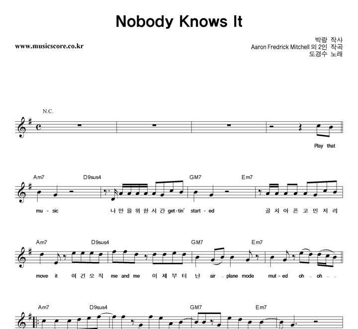  Nobody Knows It Ǻ
