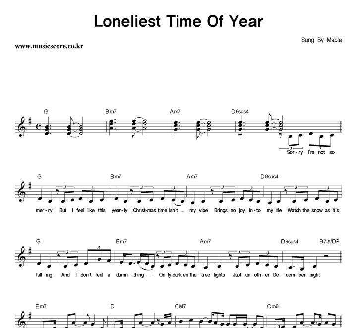 Mabel Loneliest Time Of Year Ǻ