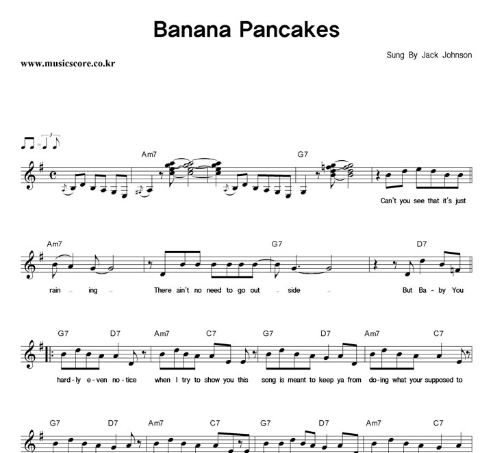 Jack Johnson Banana Pancakes Ǻ