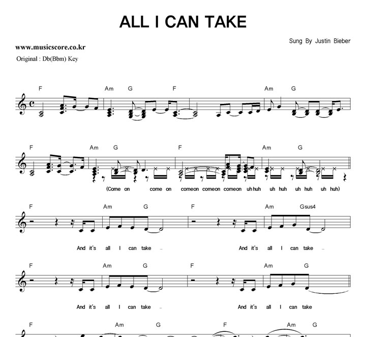 Justin Bieber ALL I CAN TAKE  CŰ Ǻ