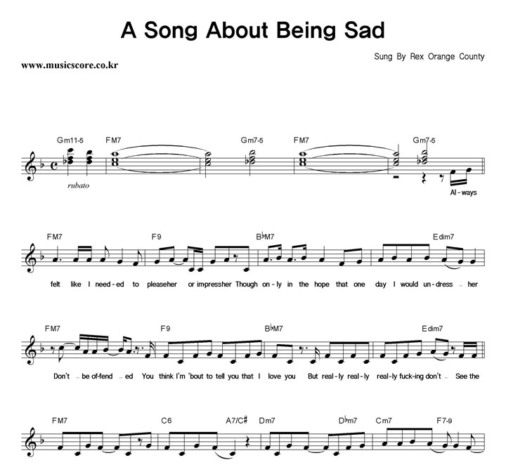 Rex Orange County A Song About Being Sad Ǻ