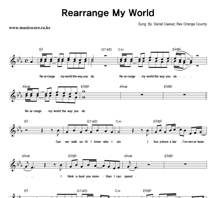 Daniel Caesar, Rex Orange County Rearrange My World Ǻ