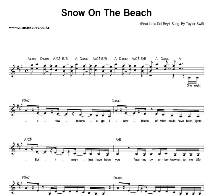 Taylor Swift Snow On The Beach Ǻ