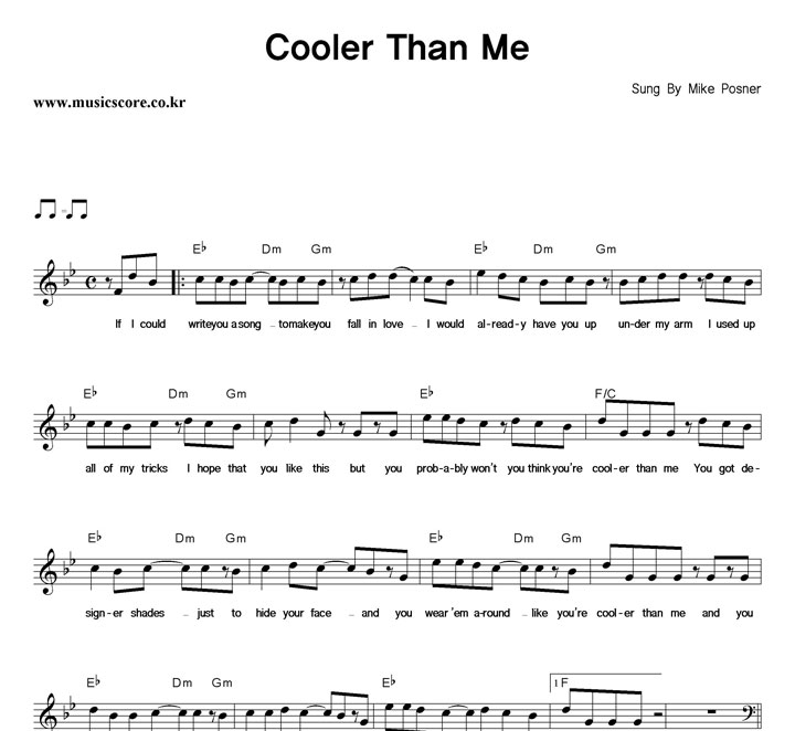 Mike Posner Cooler Than Me Ǻ