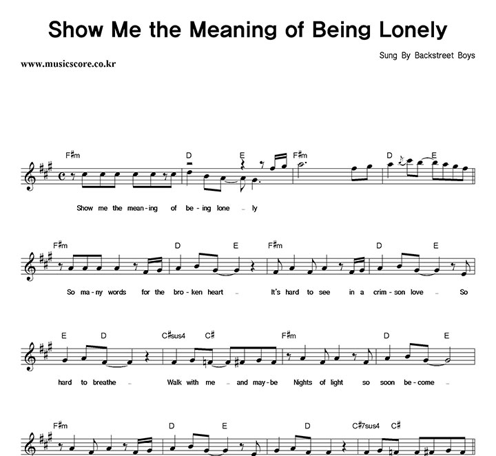 BackStreet Boys Show Me The Meaning Of Being Lonely Ǻ