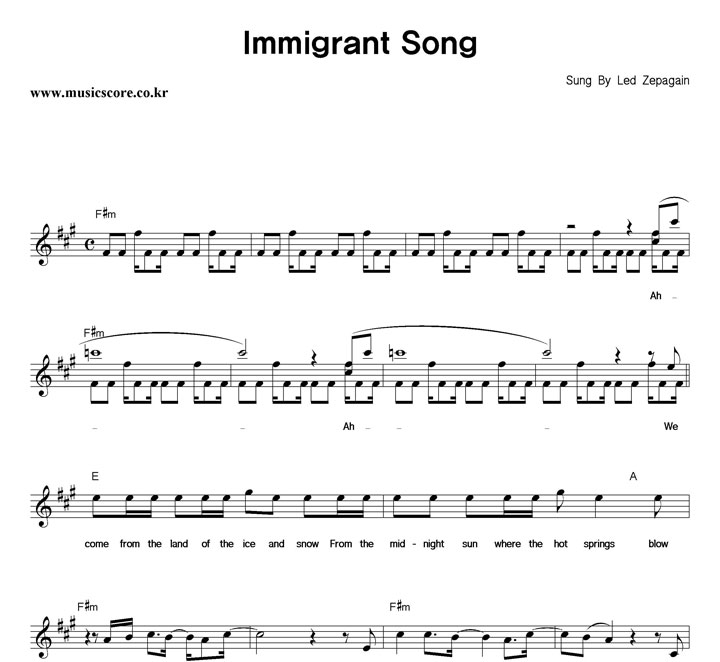 Led Zeppelin Immigrant Song �Ǻ�