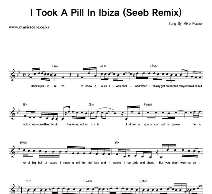 Mike Posner I Took A Pill In Ibiza (Seeb Remix) Ǻ
