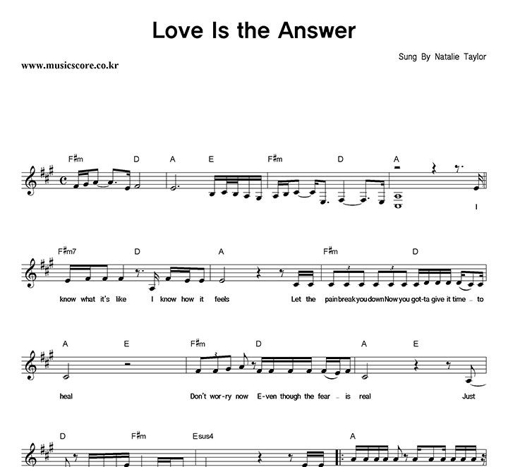 Natalie Taylor Love Is The Answer Ǻ